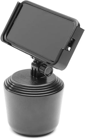 WeatherTech CupFone Two View – Adjustable, Universal Cup Holder Phone Mount Car & Truck Accessory – Best Design for iPhone & Smartphone Charging – Black Plastic Knobs