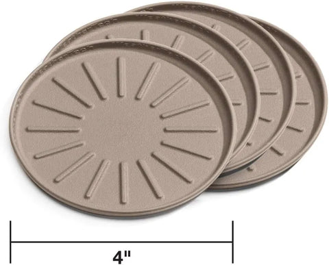 WeatherTech 4" Drink Coasters for Home Surfaces, Anti-Skid, No-Slip knibs - Set of 4, Tan - (8A4CSTTN)