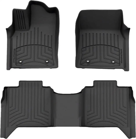 WeatherTech FloorLiner HP Custom Fit Floor Mats for Toyota Tundra, Tundra Hybrid 1st & 2nd Row (441708-1-2IM), Black