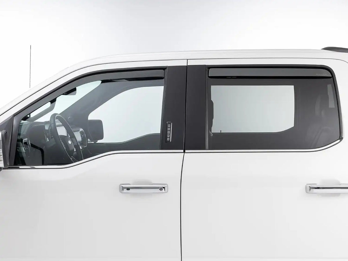 WeatherTech Custom Fit Side Window Deflectors for Ford F-150, F-150 Lightning, F-150 Raptor - (801025IM-81765IM), Dark Tint