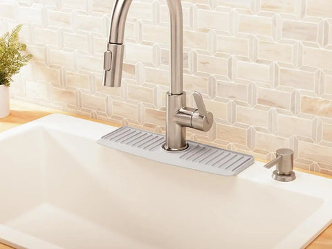 WeatherTech FaucetMat - Protect Your Kitchen & Bathroom Countertops - Light Grey/Pebble