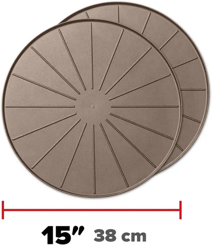 WeatherTech 15" Plant Mats/Coasters - for Floor Protection from Planter Spills, leaks and Soil (8A15CST2PKTN)- Tan (2-Pack)