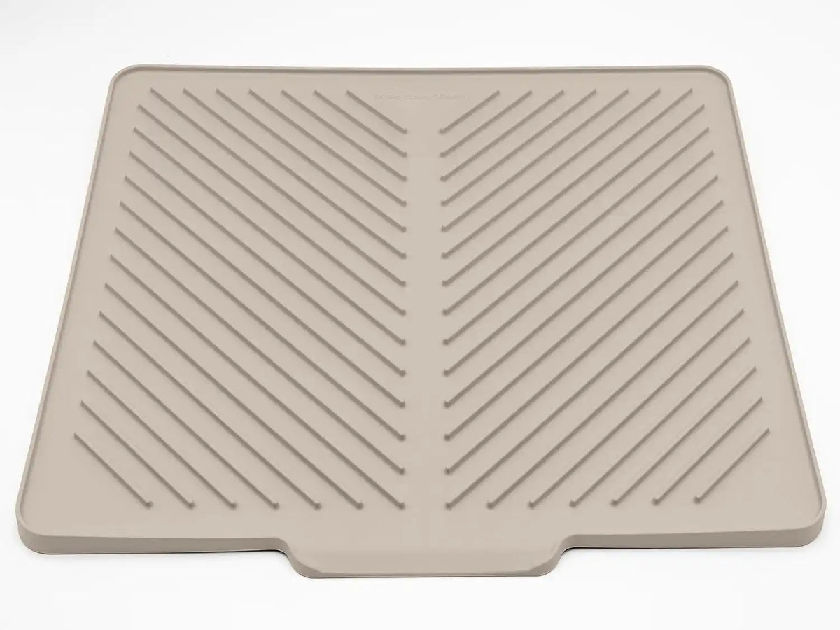 WeatherTech DishMat Drain- 16" x 18" Drip Dry Hand-Washed Dish Drying Mat, Sand