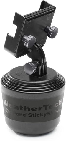 WeatherTech CupFone Two View – Adjustable, Universal Cup Holder Phone Mount Car & Truck Accessory – Best Design for iPhone & Smartphone Charging – Graphite Metal Knobs