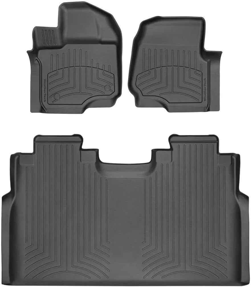WeatherTech FloorLiner HP Custom Fit Floor Mats for Ford F-150 Lightning, F-150-1st & 2nd Row (44697-1-2IM), Black