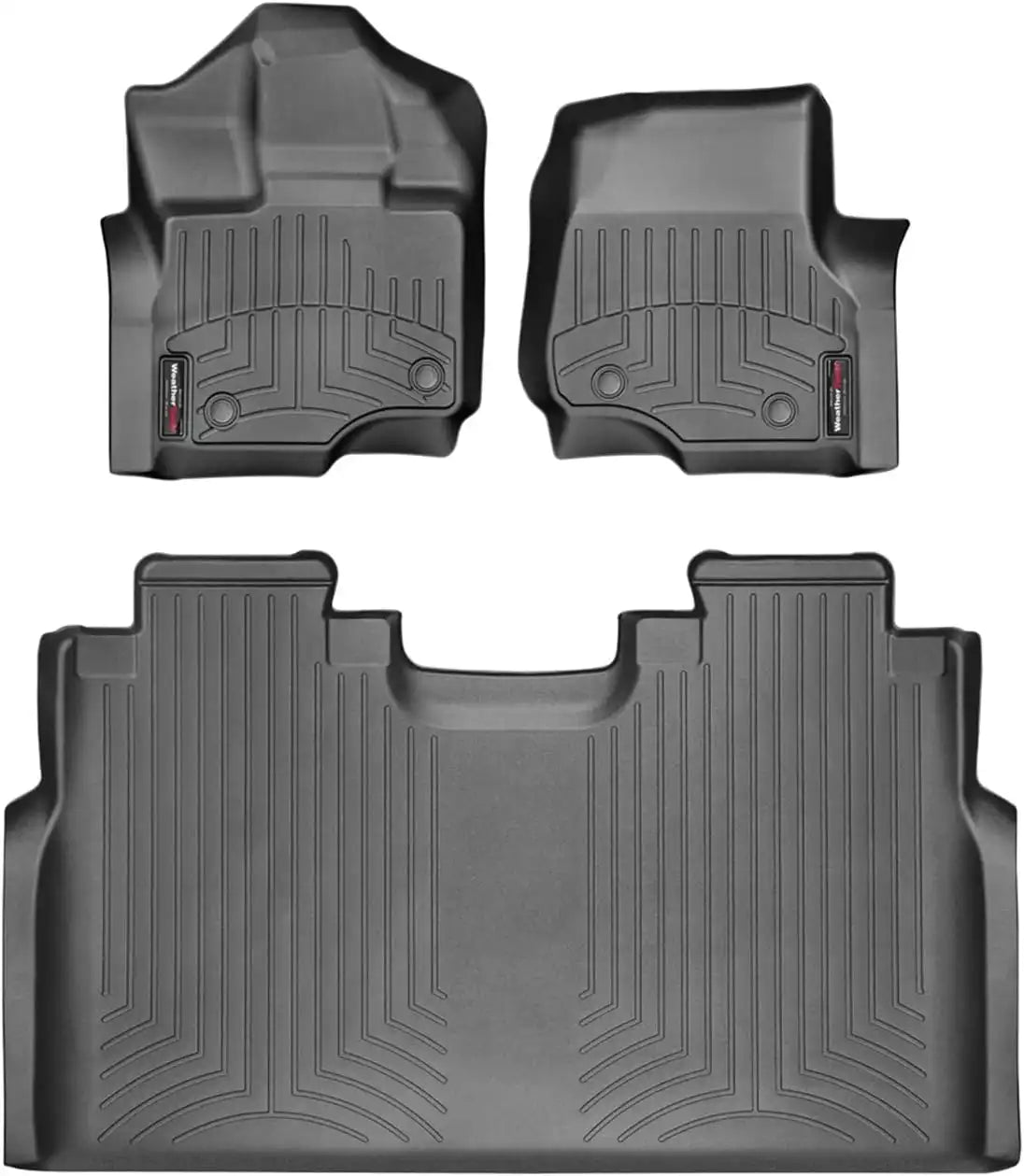 WeatherTech Custom Fit FloorLiners for Ford F-150 Lightning, F-150, F-150-1st & 2nd Row (446971V-446972), Black