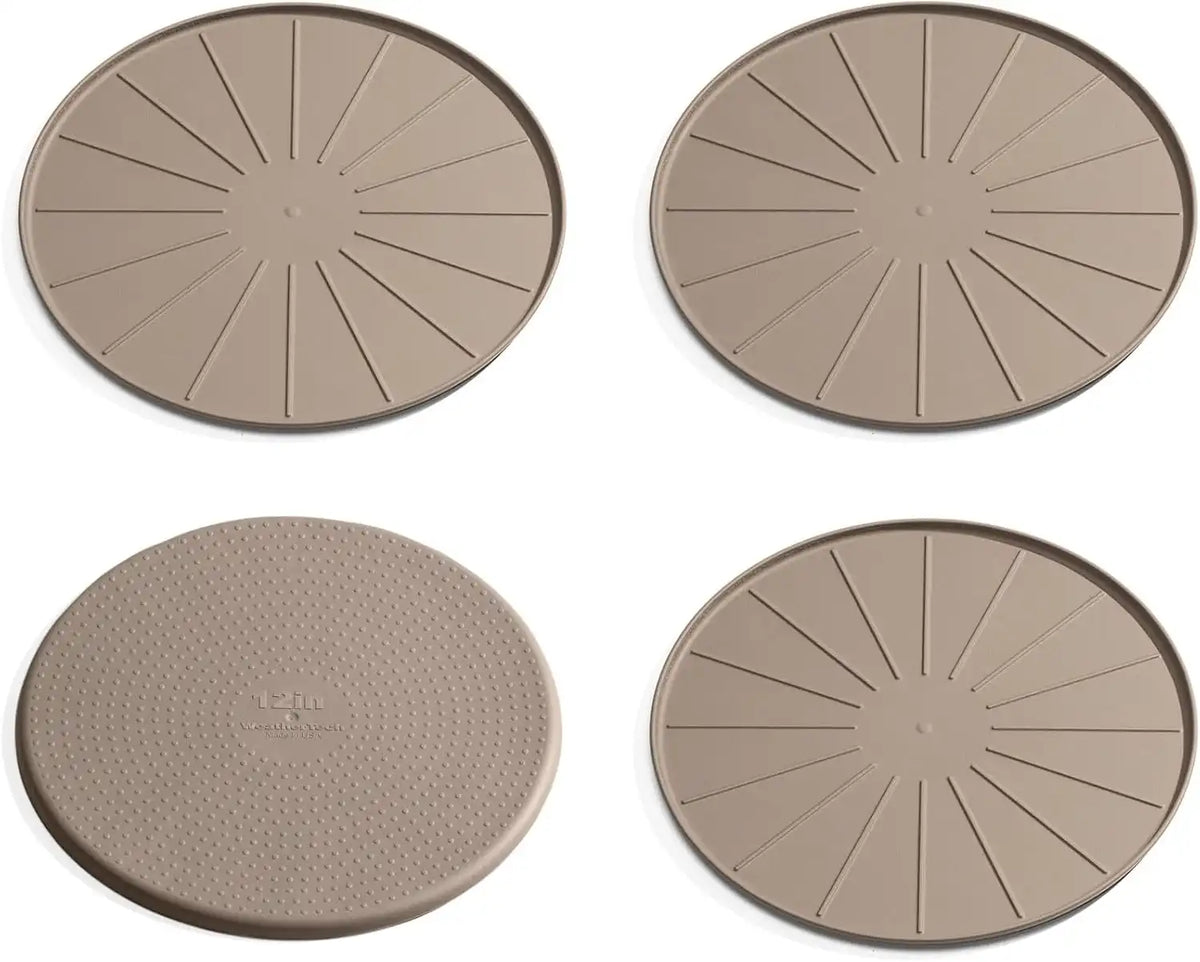 WeatherTech 12" Coasters for Home Surfaces, Anti-Skid, No-Slip knibs - Set of 4, Tan - (8A12CSTTN)
