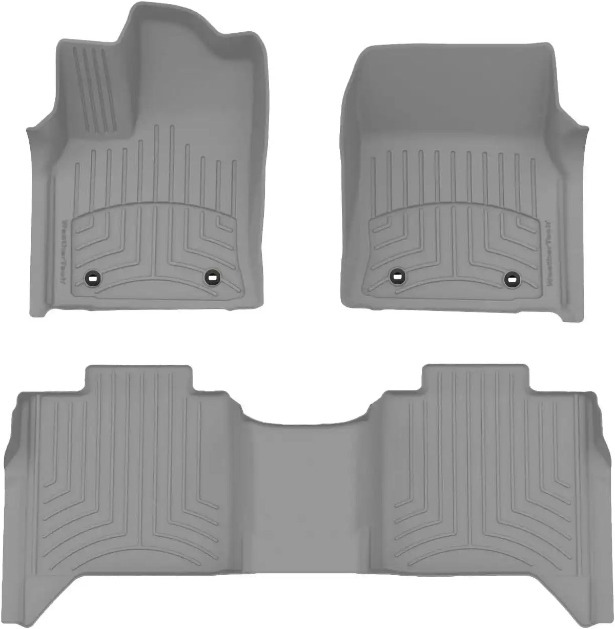 WeatherTech FloorLiner HP Custom Fit Floor Mats for Toyota Tundra, Tundra Hybrid 1st & 2nd Row (461708-1-2IM), Grey