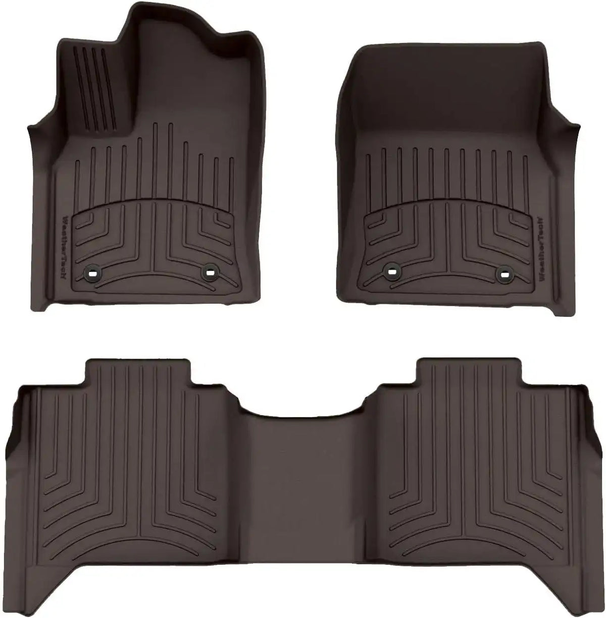 WeatherTech FloorLiner HP Custom Fit Floor Mats for Toyota Tundra Hybrid, Tundra 1st & 2nd Row (471708-1-2IM), Cocoa