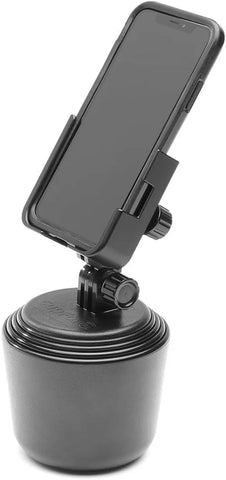 WeatherTech CupFone Two View – Adjustable, Universal Cup Holder Phone Mount Car & Truck Accessory – Best Design for iPhone & Smartphone Charging – Black Plastic Knobs