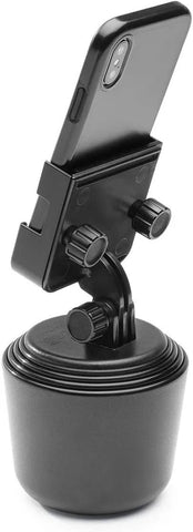 WeatherTech CupFone Two View – Adjustable, Universal Cup Holder Phone Mount Car & Truck Accessory – Best Design for iPhone & Smartphone Charging – Black Metal Knobs