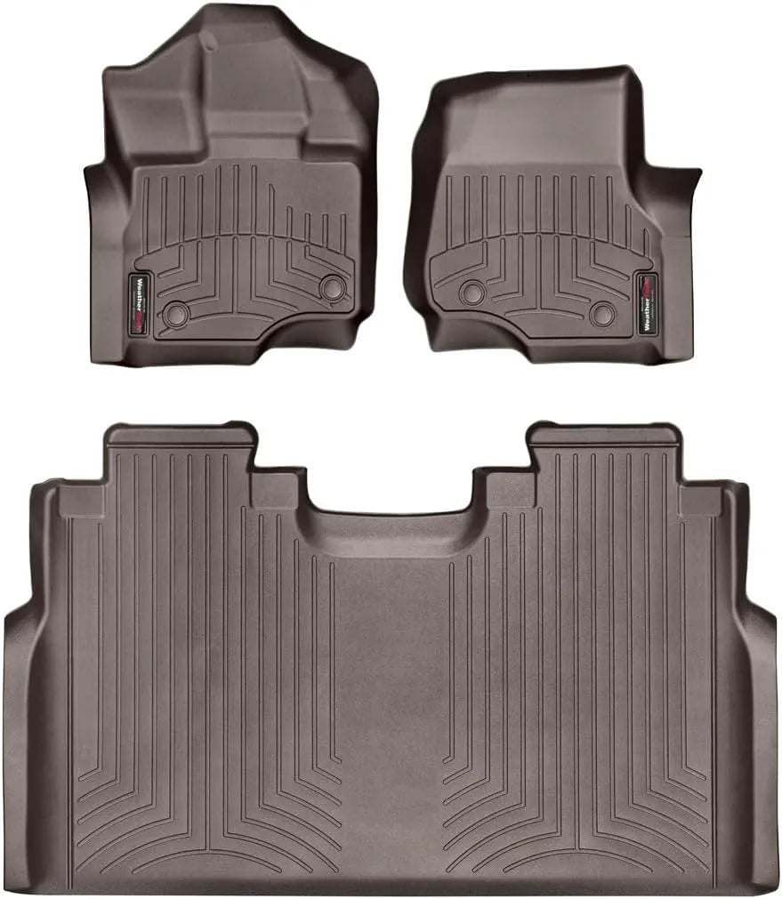 WeatherTech Custom Fit FloorLiners for Ford F-150, F-150, F-150-1st & 2nd Row (47697-1-4), Cocoa