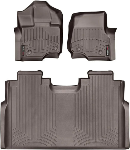 WeatherTech Custom Fit FloorLiners for Ford F-150, F-150, F-150-1st & 2nd Row (47697-1-4), Cocoa