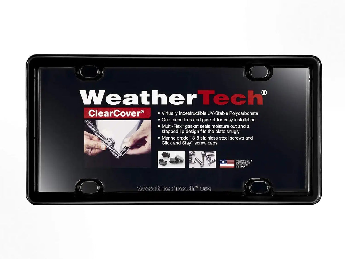 WeatherTech ClearCover - Clear Acrylic Lens Cover, Durable Frame that Protects License Plates, Black