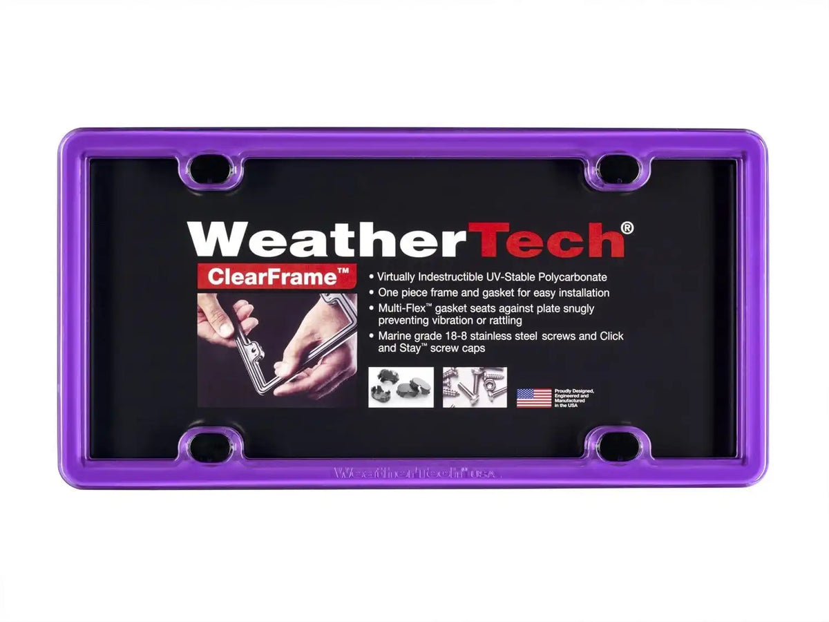 WeatherTech ClearFrame License Plate Frame, Purple