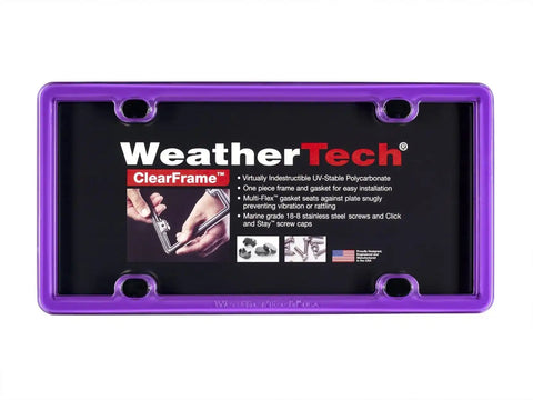 WeatherTech ClearFrame License Plate Frame, Purple