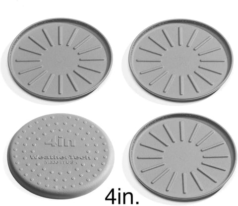 WeatherTech 4" Drink Coasters for Home Surfaces, Anti-Skid, No-Slip knibs - Set of 4, Grey - (8A4CSTGR)