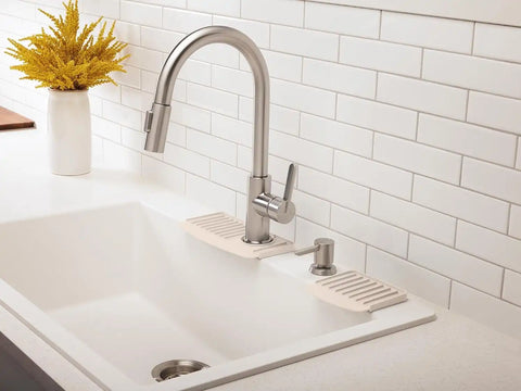 WeatherTech FaucetMat Duo - Protect Your Kitchen & Bathroom Countertops - Tan/Sand