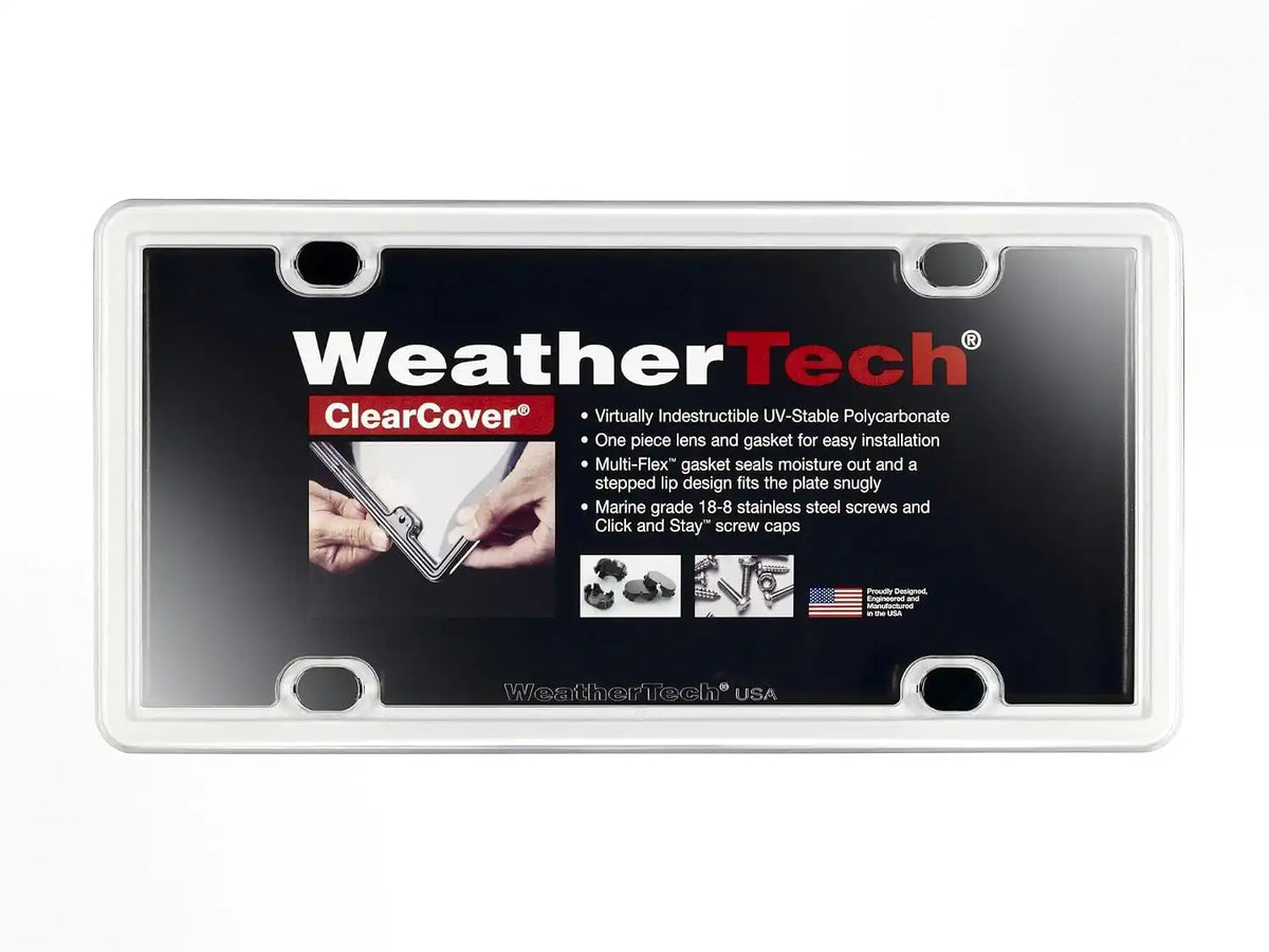 WeatherTech ClearCover License Plate Cover and Frame, White