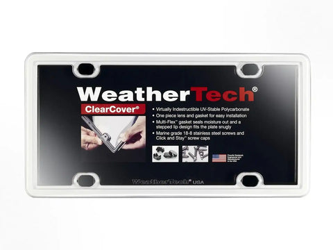 WeatherTech ClearCover License Plate Cover and Frame, White