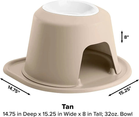 WeatherTech Single High Pet Feeding System w/Plastic Dog/Cat Bowls - 8" High Stand Tan (PSH3208TNTN)