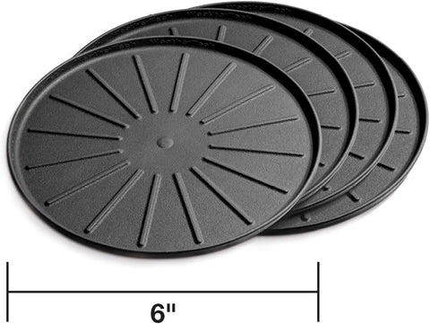 WeatherTech 6" Drink Coasters for Home Surfaces, Anti-Skid, No-Slip knibs - Set of 4, Black - (8A6CSTBK)