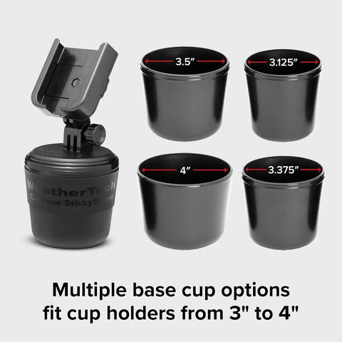 WeatherTech CupFone, Universal Cup Holder Phone Mount for Cars – Adjustable & Secure Fit with Open Access for Charging – Compatible with iPhone, Android - Black