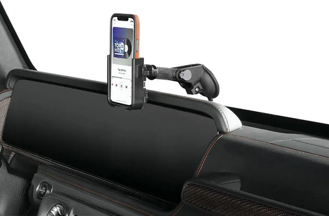 WeatherTech WindshieldFone - Universal Windshield-Mounted Car Phone Holder - Graphite Billet Knobs
