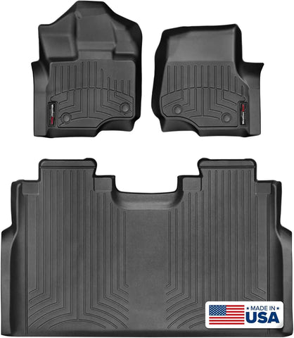 WeatherTech FloorLiners fits 2015-2026 Ford F-150 - SuperCrew (1st & 2nd Row) Black