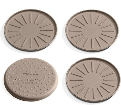 WeatherTech 4" Drink Coasters for Home Surfaces, Anti-Skid, No-Slip knibs - Set of 4, Tan - (8A4CSTTN)