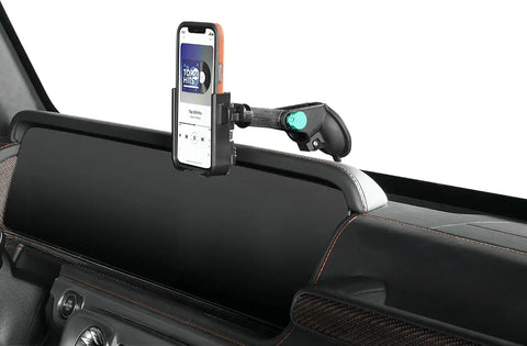 WeatherTech WindshieldFone - Universal Windshield-Mounted Car Phone Holder - Turquoise Billet Knobs