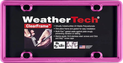 WeatherTech ClearFrame License Plate Frame, Hot Pink