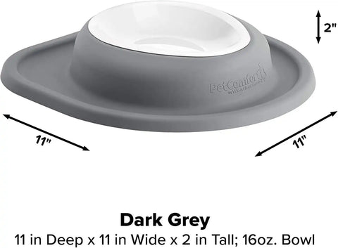 WeatherTech Single Low Pet Feeding System w/Plastic Dog/Cat Bowls - 16 oz (2 Cups) Dark Grey (PSL1602DG)