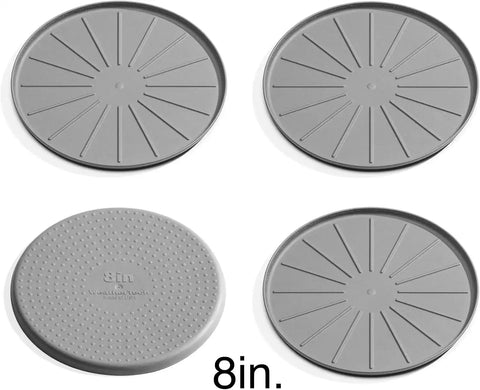 WeatherTech 8" Coasters for Home Surfaces, Anti-Skid, No-Slip knibs - Set of 4, Grey - (8A8CSTGR)