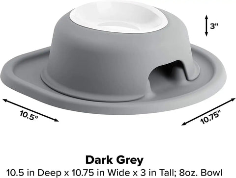 WeatherTech Single High Pet Feeding System w/Plastic Dog/Cat Bowls - 3" High Stand Dark Grey (PSH0803DGDG)