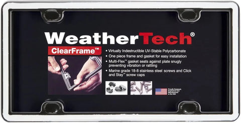 WeatherTech ClearFrame License Plate Frame, White/Black