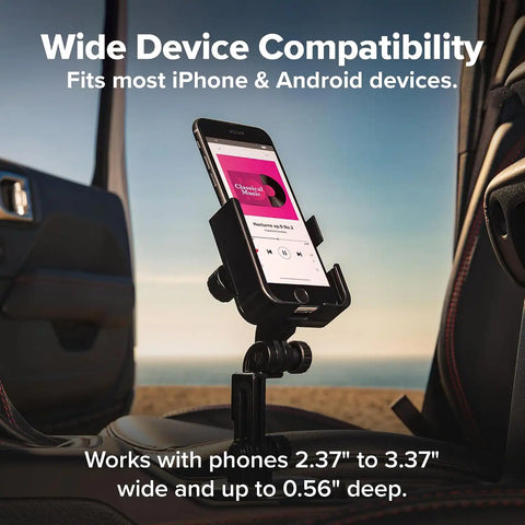 WeatherTech CupFone with Extension – Adjustable, Universal Cup Holder Cell Phone Mount Car & Truck Accessory – Best Design for iPhone & Smartphone Charging – Turquoise Metal Knobs