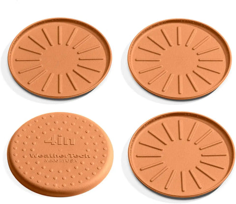 WeatherTech 4" Drink Coasters for Home Surfaces, Anti-Skid, No-Slip knibs - Set of 4, Terra Cotta - (8A4CSTTC)