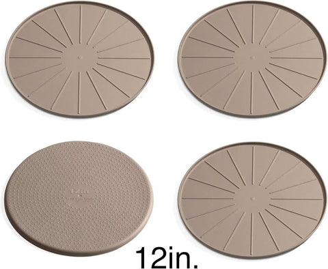 WeatherTech 12" Coasters for Home Surfaces, Anti-Skid, No-Slip knibs - Set of 4, Tan - (8A12CSTTN)
