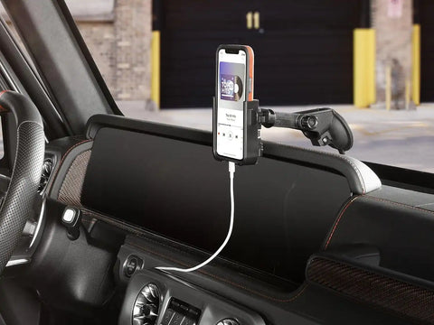 WeatherTech WindshieldFone - Universal Windshield-Mounted Car Phone Holder - Turquoise Billet Knobs