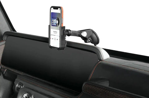 WeatherTech WindshieldFone - Universal Windshield-Mounted Car Phone Holder - Silver Billet Knobs