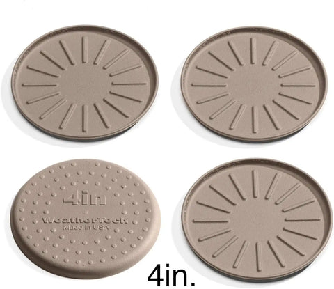 WeatherTech 4" Drink Coasters for Home Surfaces, Anti-Skid, No-Slip knibs - Set of 4, Tan - (8A4CSTTN)