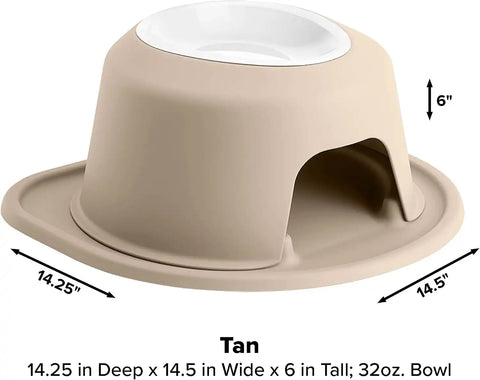 WeatherTech Single High Pet Feeding System w/Plastic Dog/Cat Bowls - 6" High Stand Tan (PSH3206TNTN)
