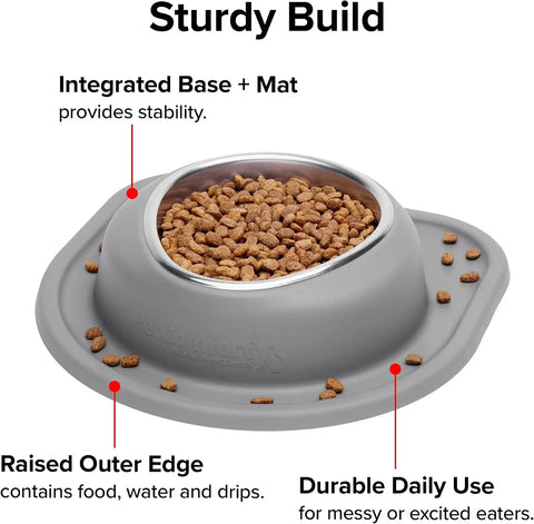 WeatherTech Single Low Pet Feeding System w/Plastic Dog/Cat Bowls - 16 oz (2 Cups) Tan (PSL1602TN)