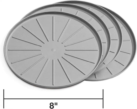 WeatherTech 8" Coasters for Home Surfaces, Anti-Skid, No-Slip knibs - Set of 4, Grey - (8A8CSTGR)
