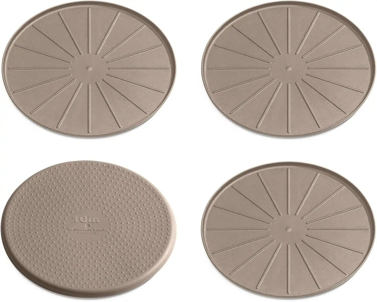 WeatherTech 10" Coasters for Home Surfaces, Anti-Skid, No-Slip knibs - Set of 4, Tan - (8A10CSTTN)