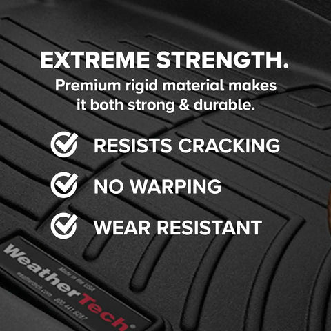 WeatherTech Custom Fit FloorLiners for 2015-2019 GMC Sierra 2500HD/3500HD, Chevrolet Silverado 2500HD/3500HD - 1st & 2nd Row (Full Coverage Row) (446071-445422), Black