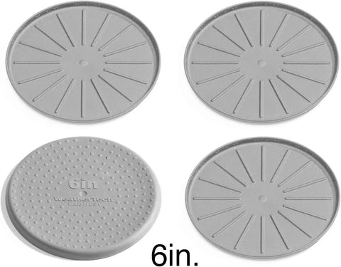 WeatherTech 6" Drink Coasters for Home Surfaces, Anti-Skid, No-Slip knibs - Set of 4, Grey - (8A6CSTGR)