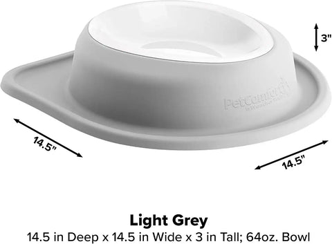 WeatherTech Single Low Pet Feeding System w/Plastic Dog/Cat Bowls - 64 oz (8 Cups) Light Grey (PSL6403LG)