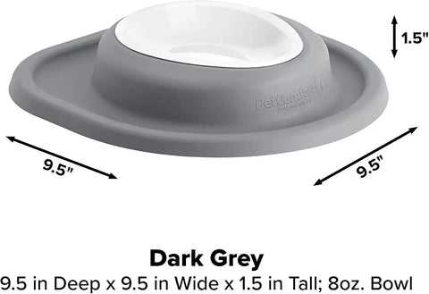 WeatherTech Single Low Pet Feeding System w/Plastic Dog/Cat Bowls - 8 oz (1 Cup) Dark Grey (PSL0801DG)